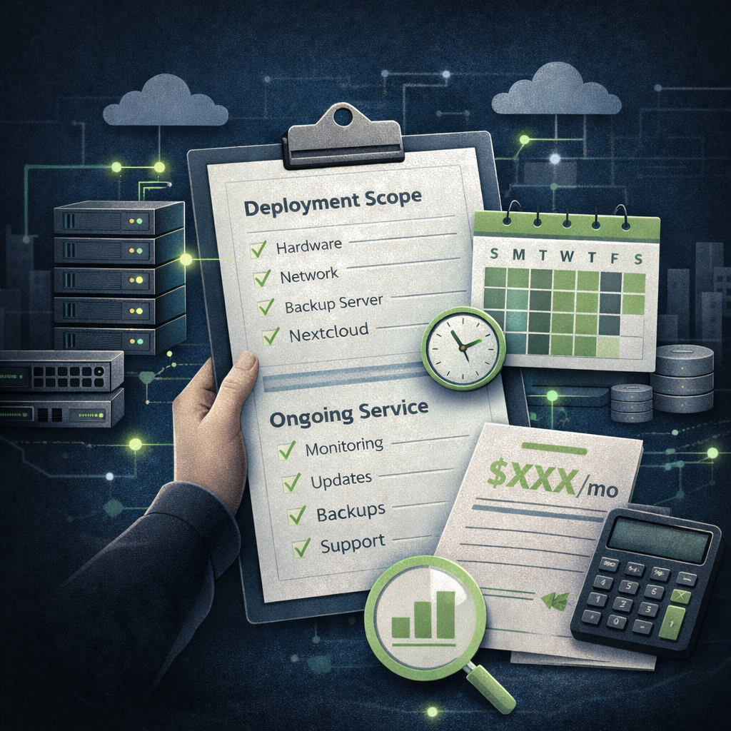 Define the project and ongoing service